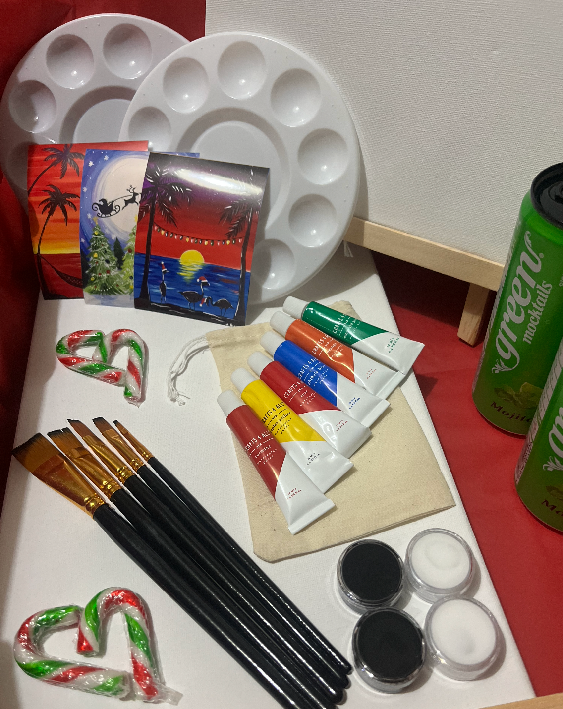 Sip and Paint Kit for Two - Christmas Edition