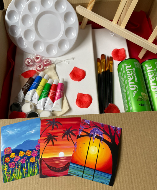 Valentines Sip and Paint Kit for Two